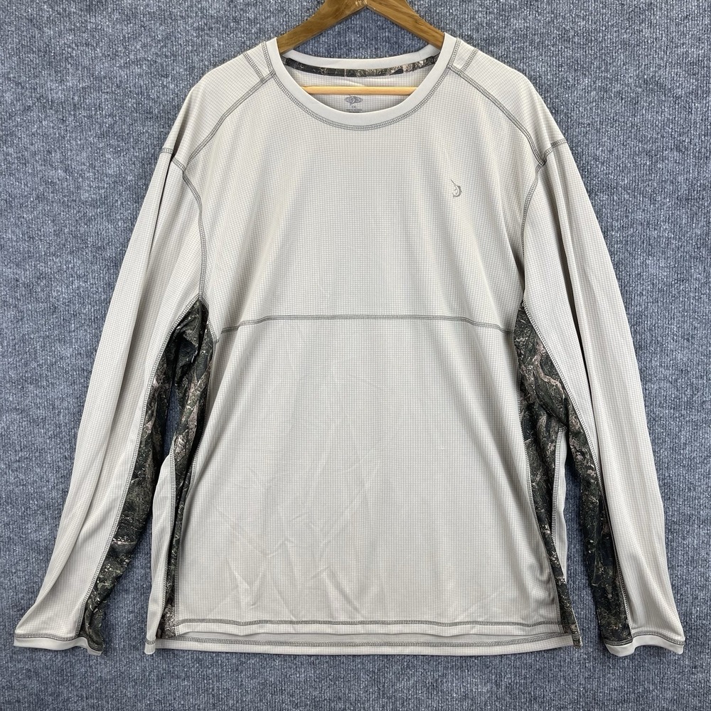 Reel Legends Shirt Mens XXL Brown Camo Performance Long Sleeve Outdoor Fishing